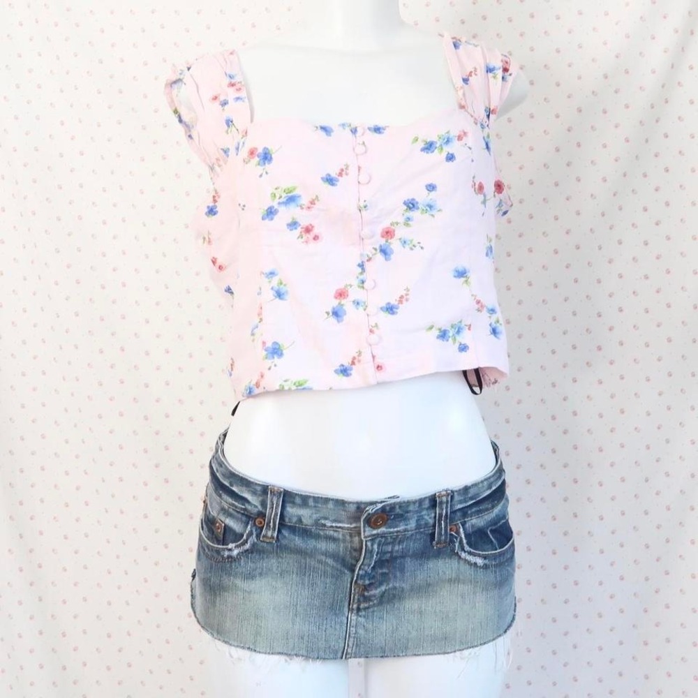 pink floral corset top